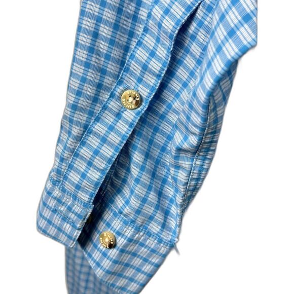 Simm's Women's Long Sleeve Blue Plaid Fishing / Outdoor Shirt Sz M EUC - Picture 4 of 5